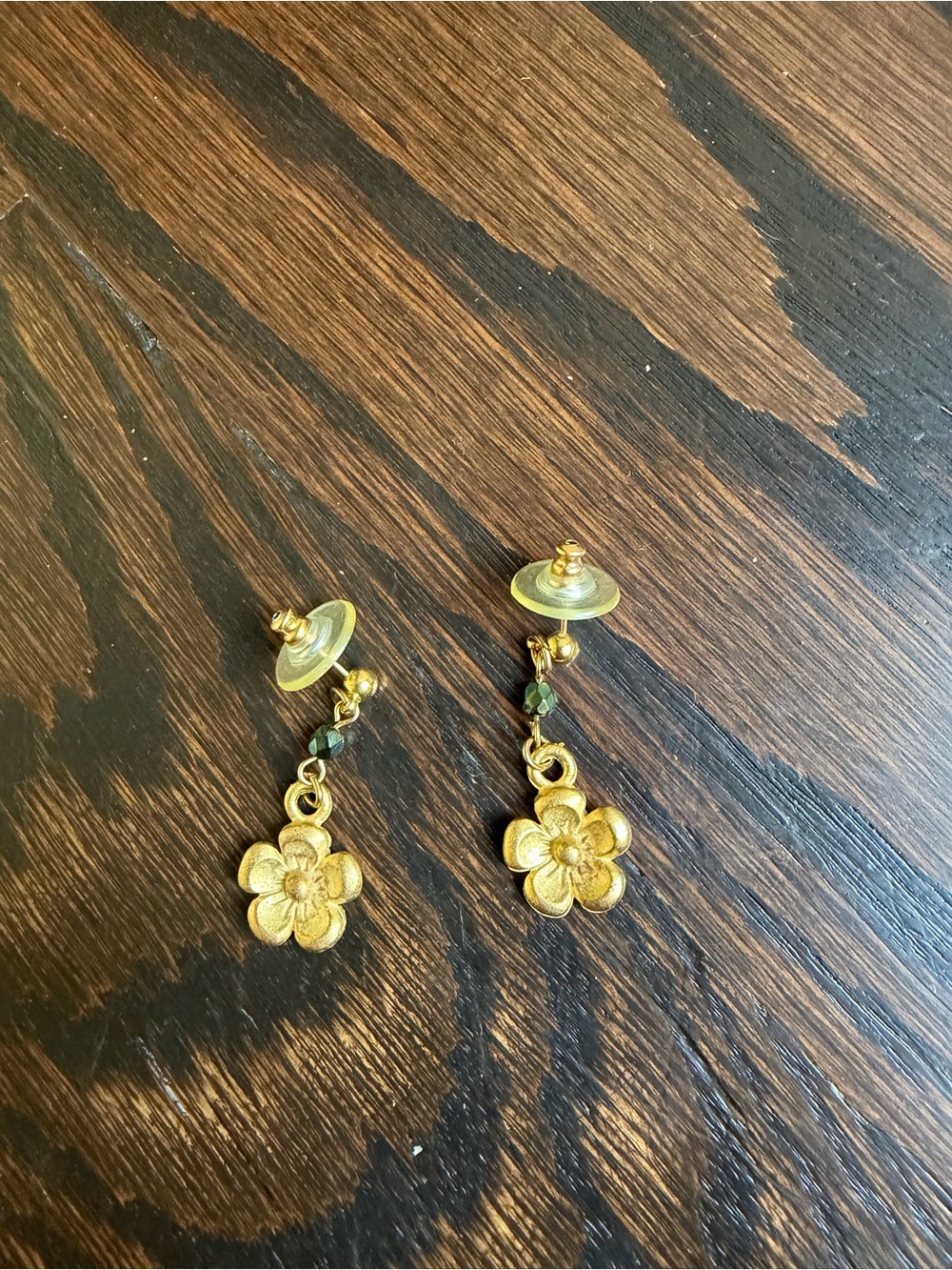 Gold- tone Floral Drop Earrings